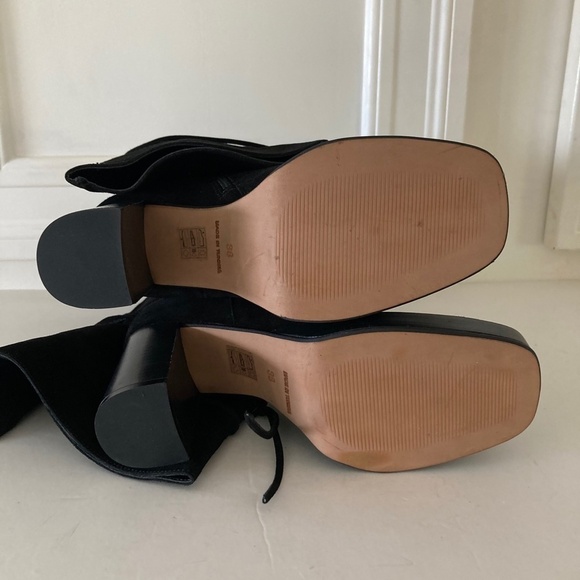 NWOT Free People Echo Platform Over The Knee Black Suede Boots - Picture 7 of 9